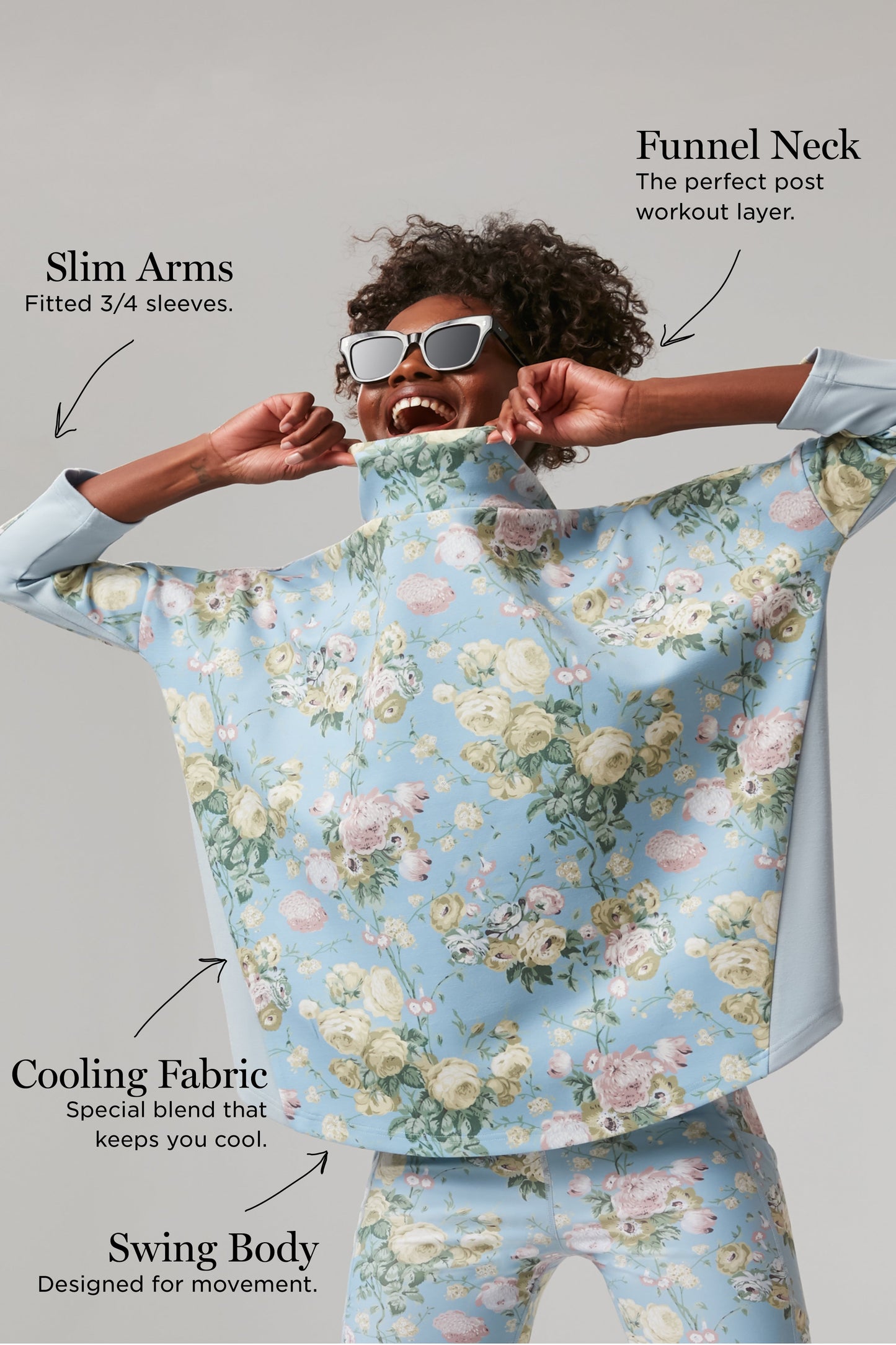 Breezy Blue Chintz Ally Swing Sweatshirt