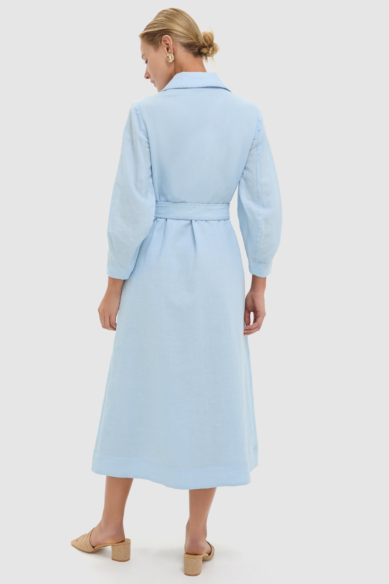 Light Blue Whipstitch Landon Dress