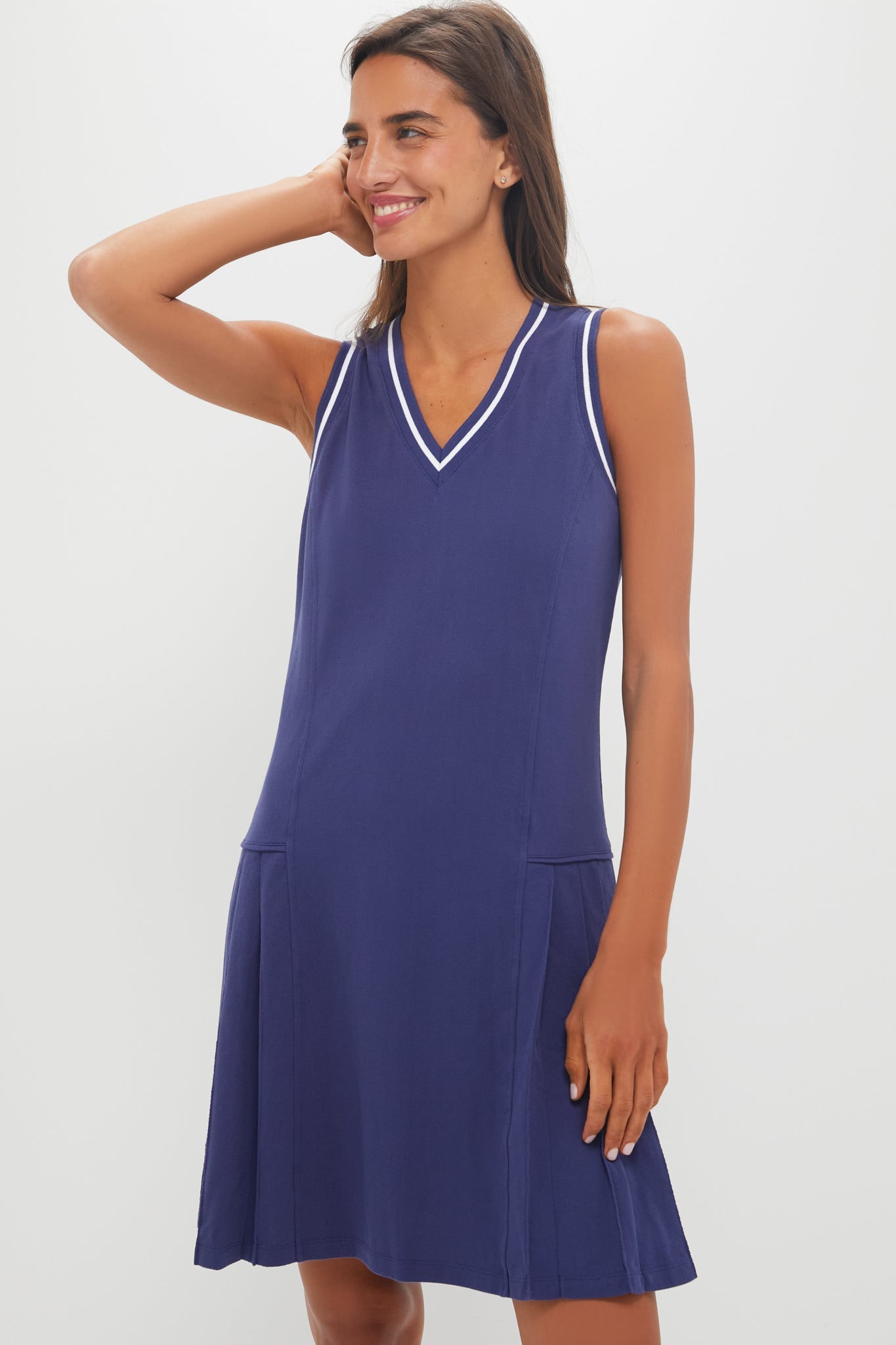 Navy Pique Kember Dress