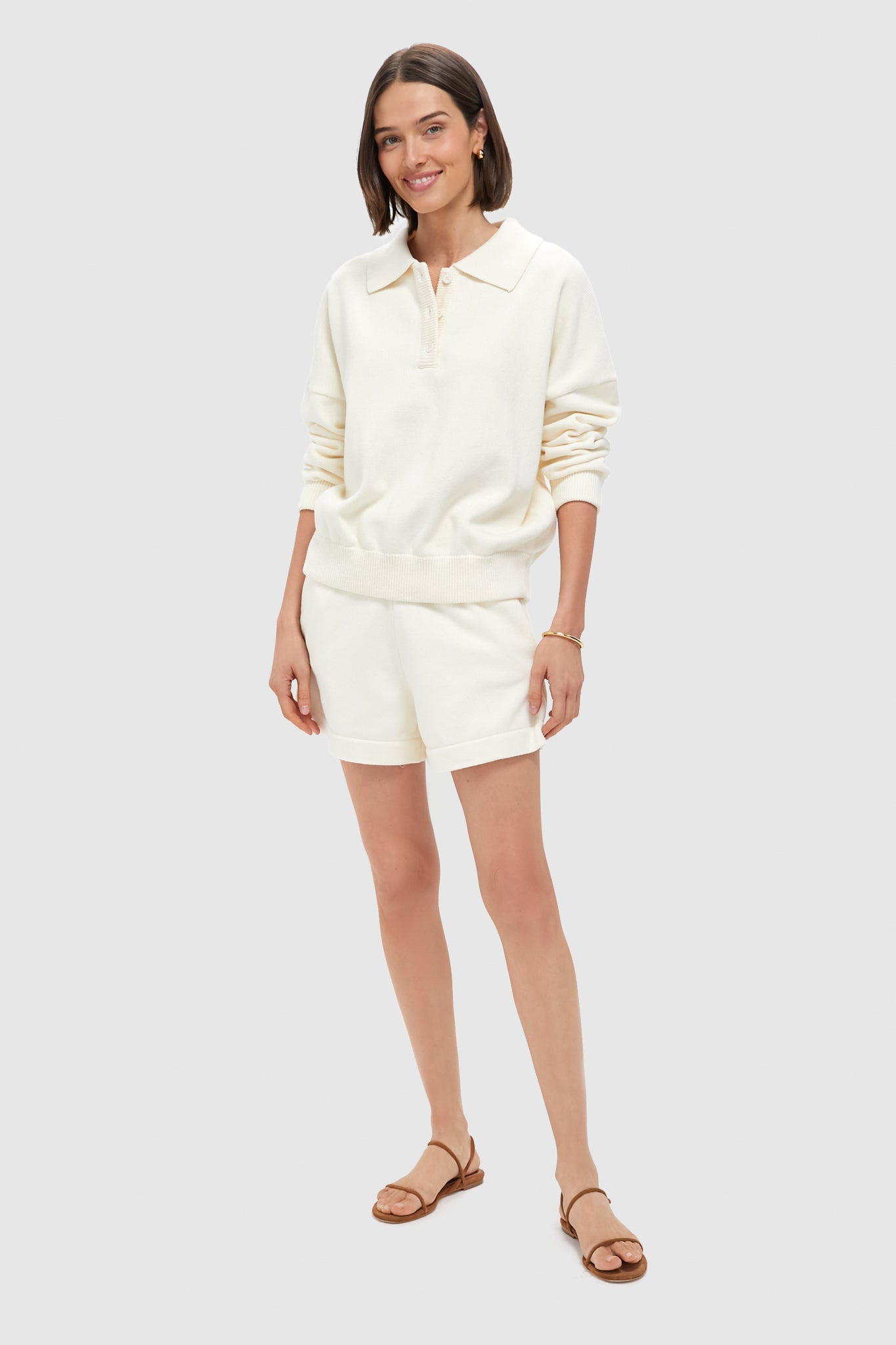 Ivory Knit Beau Shorts