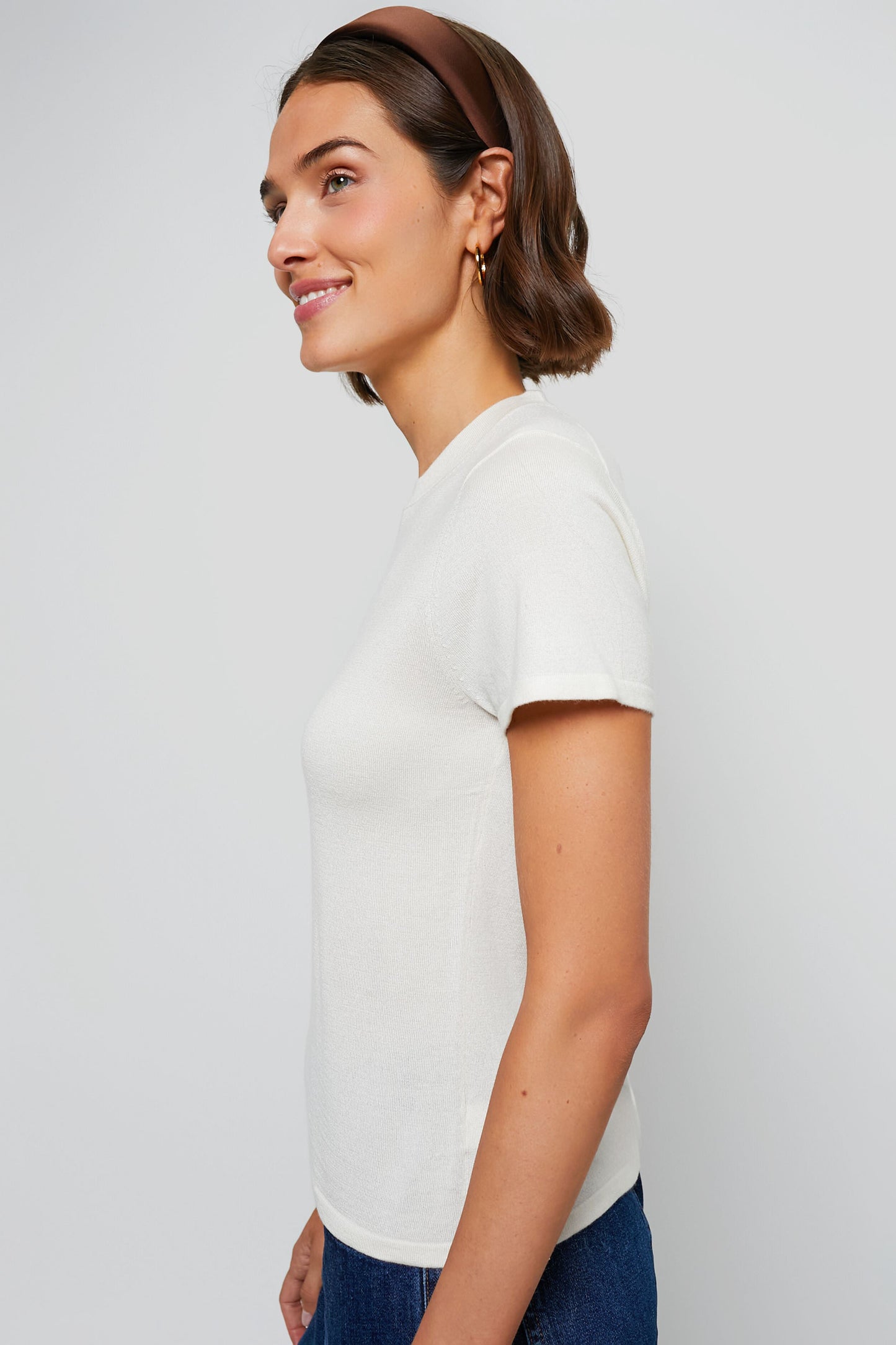 Ivory Cashmere Silk Blend Katie Tee