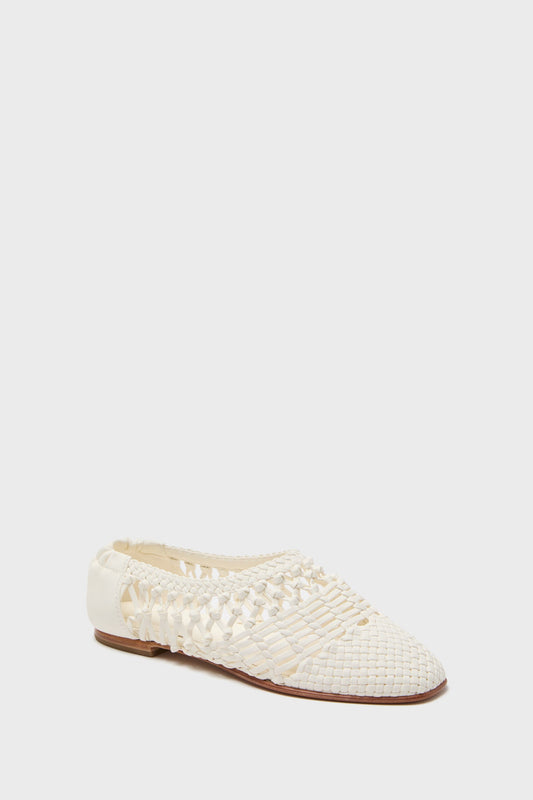 Ivory Open Weave Ballet Flats
