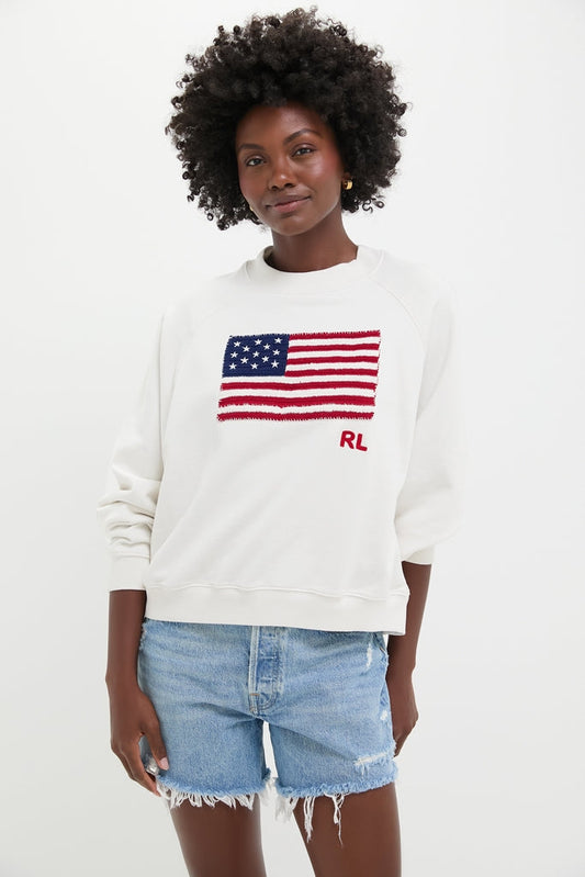 Nevis American Flag Long Sleeve Sweatshirt