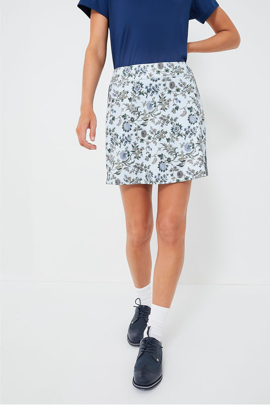 Light Blue Wildflower 16 Inch Karrie Golf Skirt