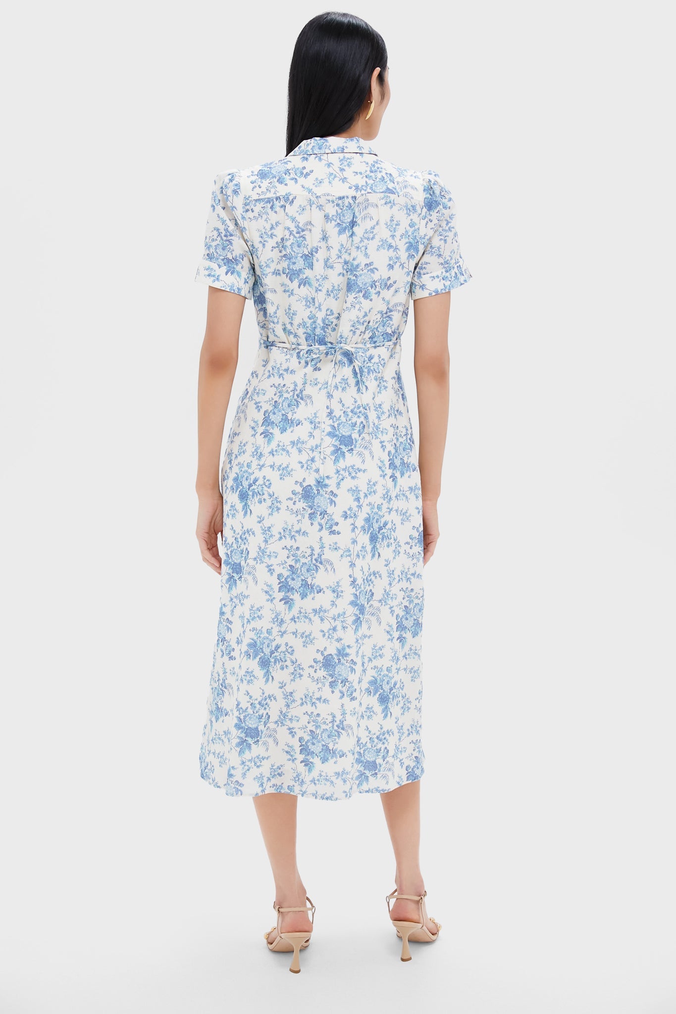Forget Me Not Floral Cotton Linen Bellamy Dress