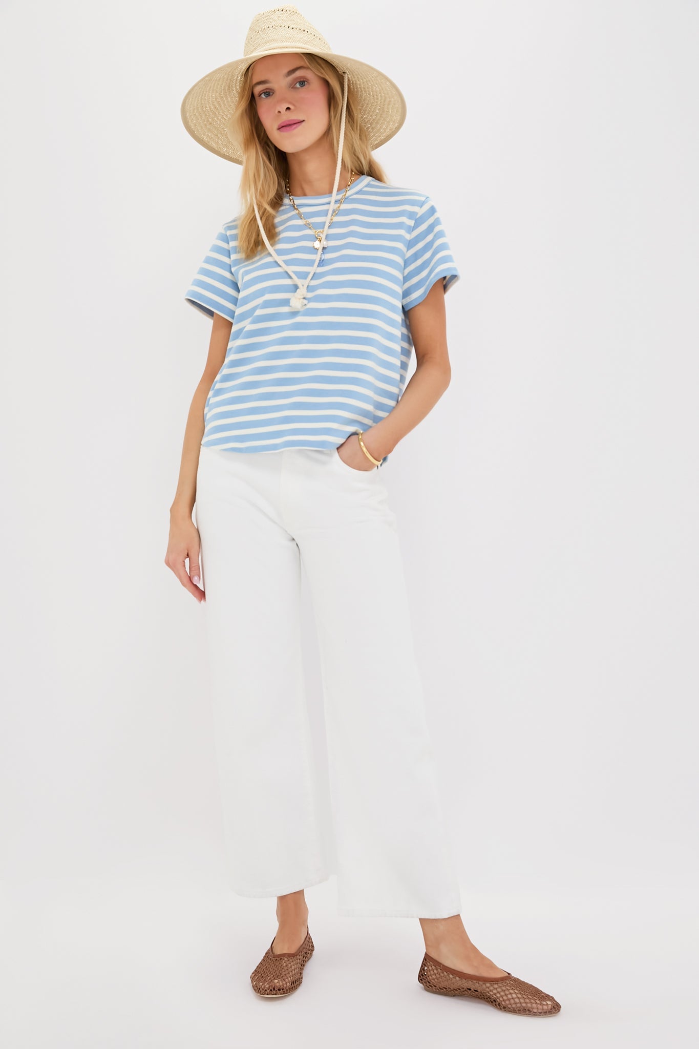 Light Blue Stripe Parker Classic Tee