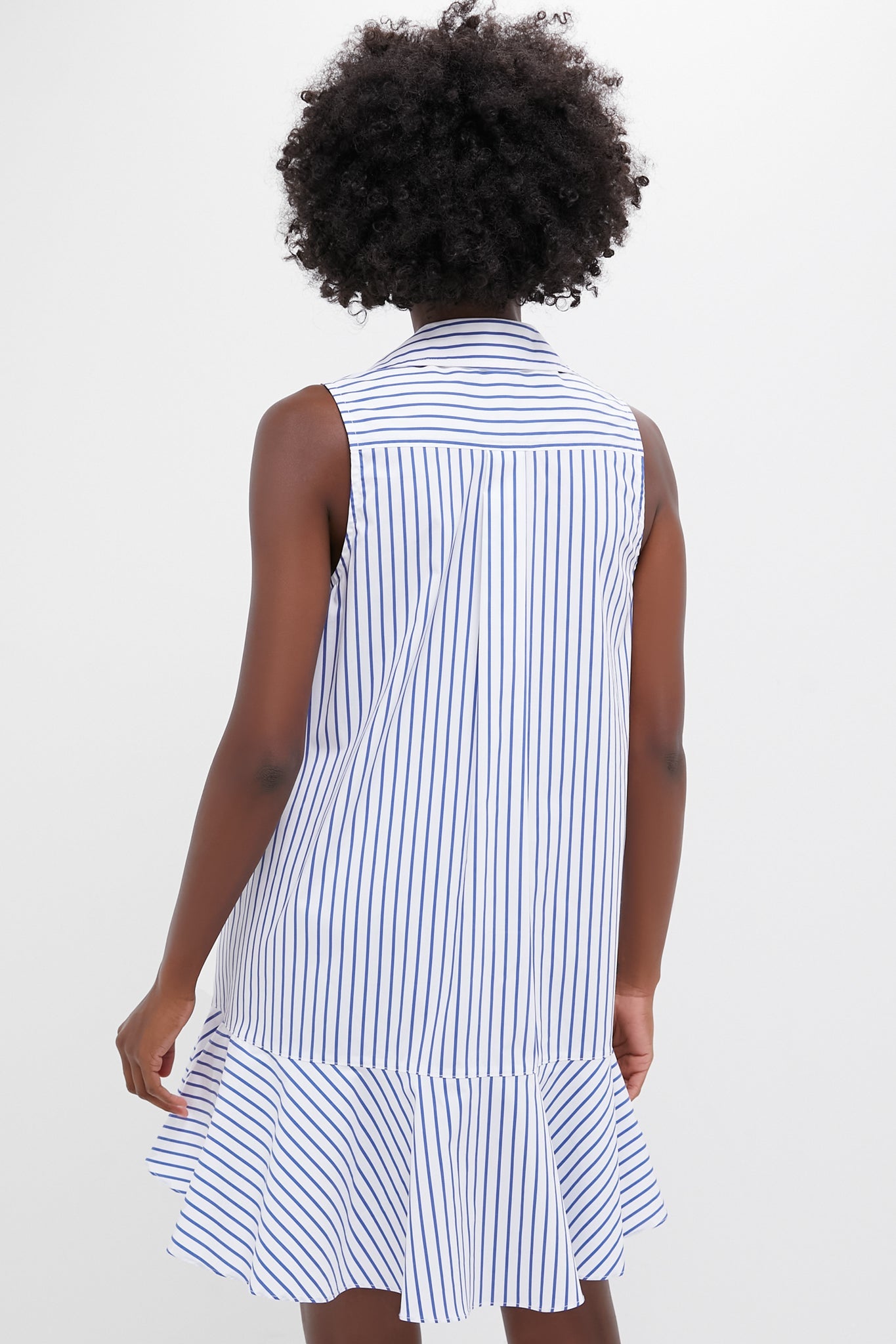 Blue Stripe Sleeveless Callahan Shirt Dress