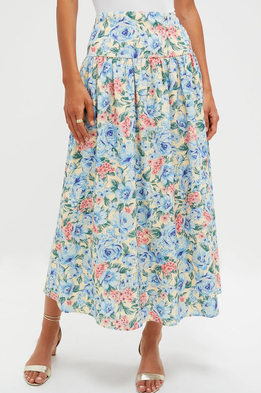 Blue Multi Maxi Skirt