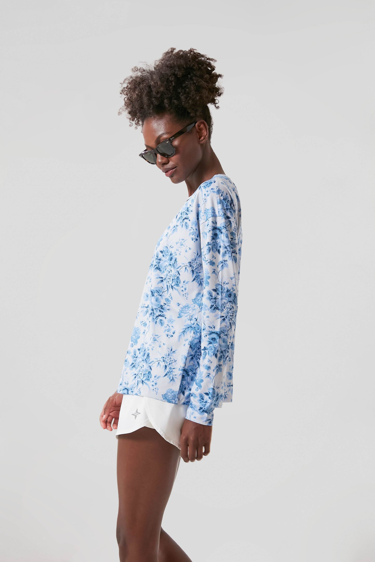 Blue Bouquet Long Sleeve Ryan Boyfriend Tee