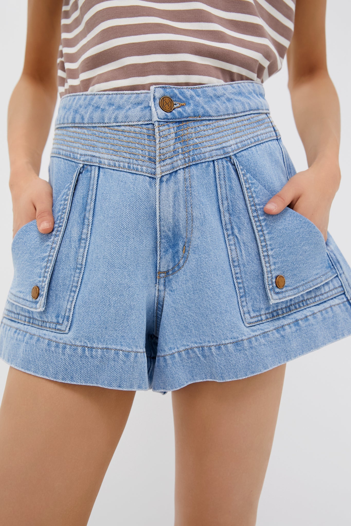 Stonewash Celene Denim Shorts