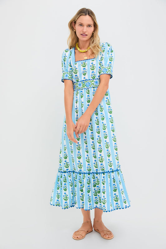 Sky Lily Stripe Evelyn Dress