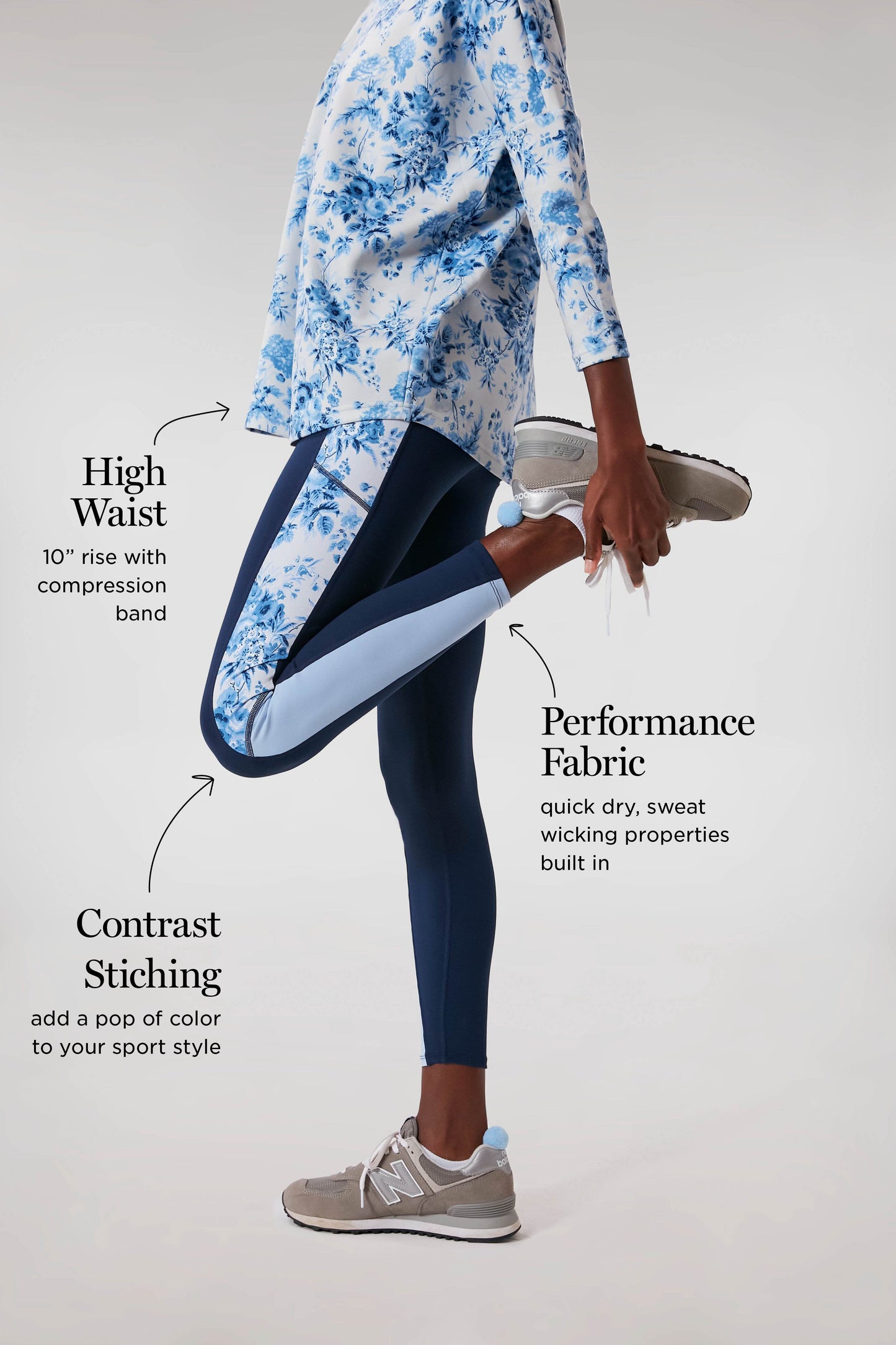 Navy Blue Bouquet Kaylee Legging
