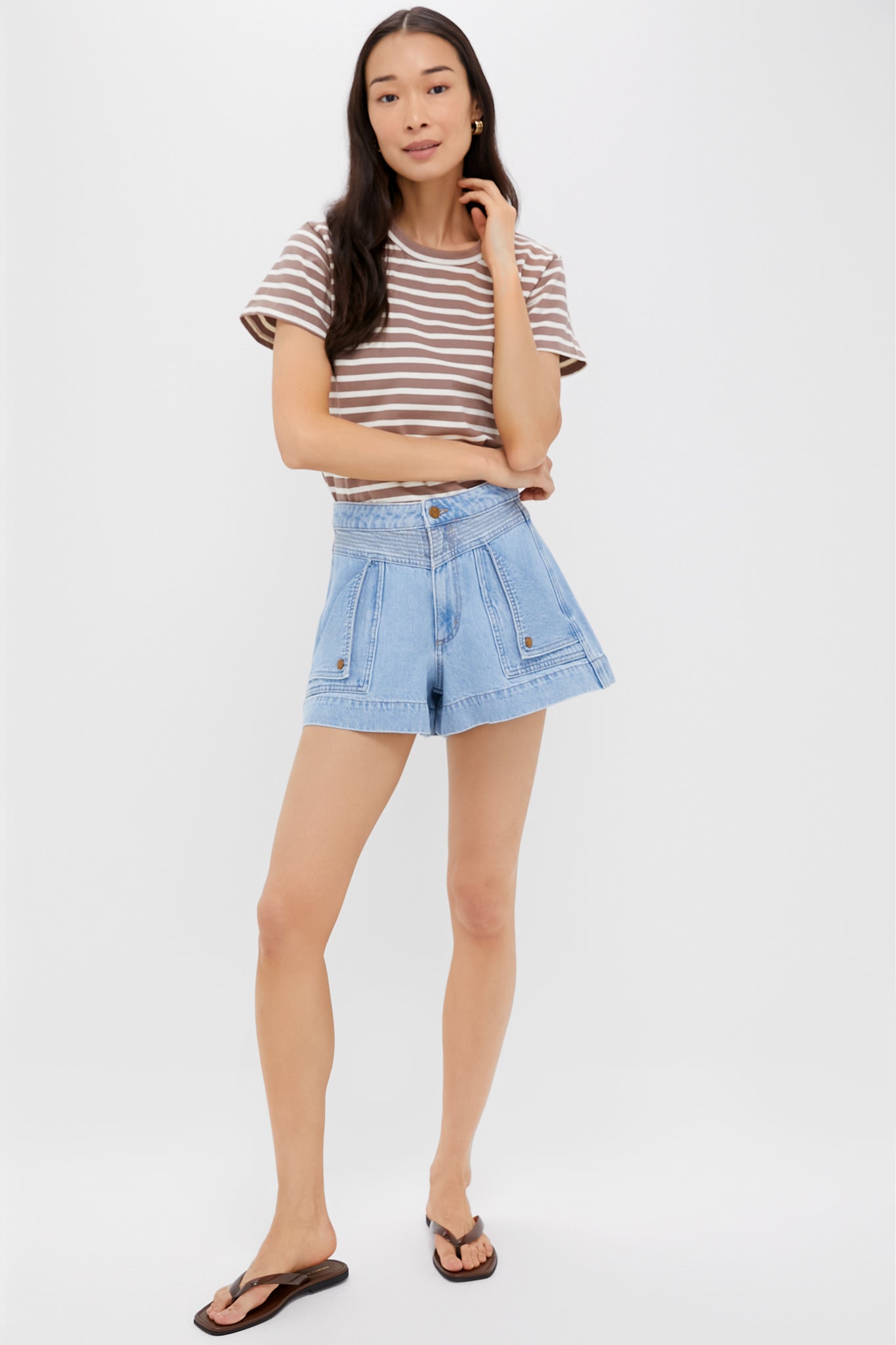 Stonewash Celene Denim Shorts