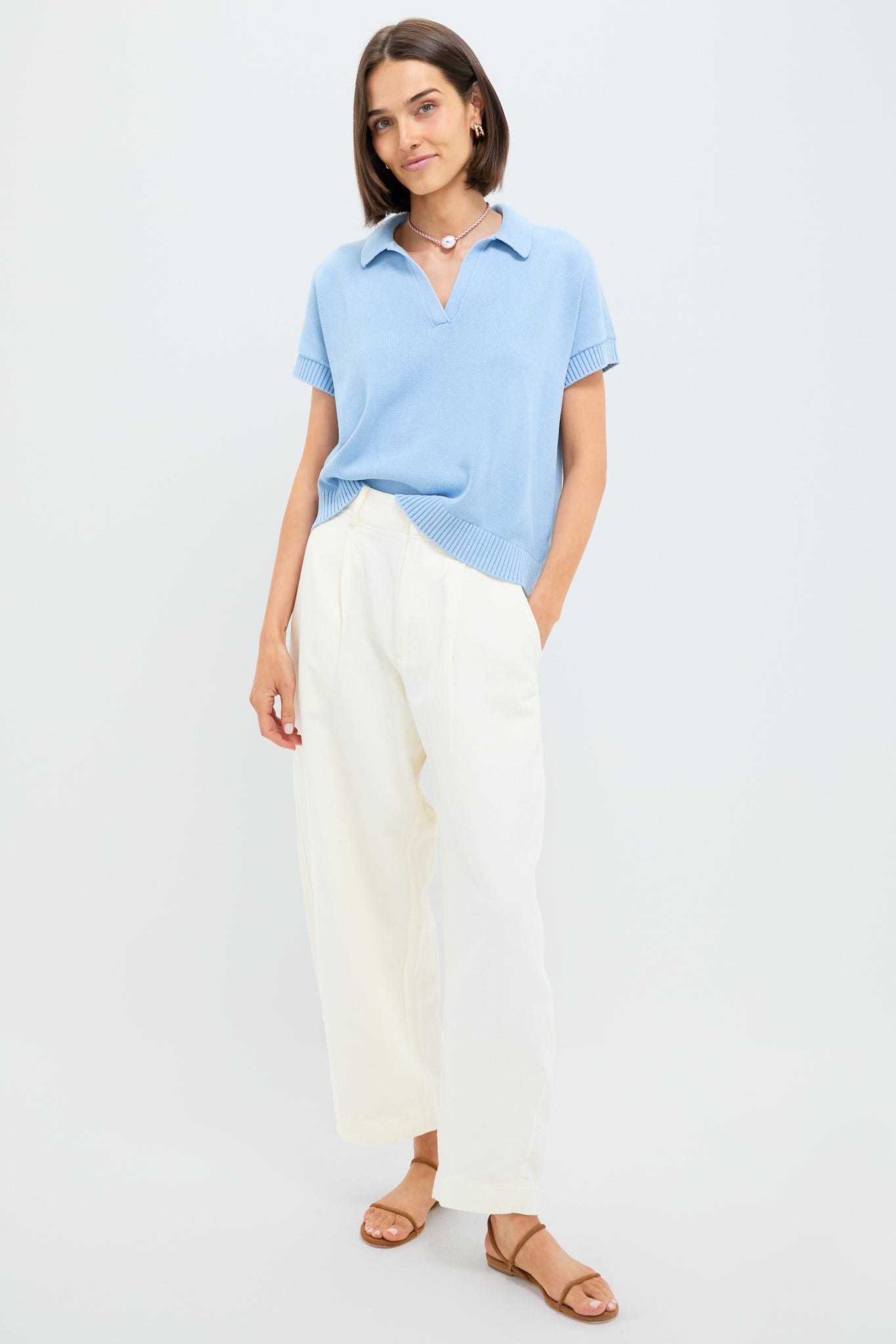 Blue Stonewashed Shawn Sweater Polo