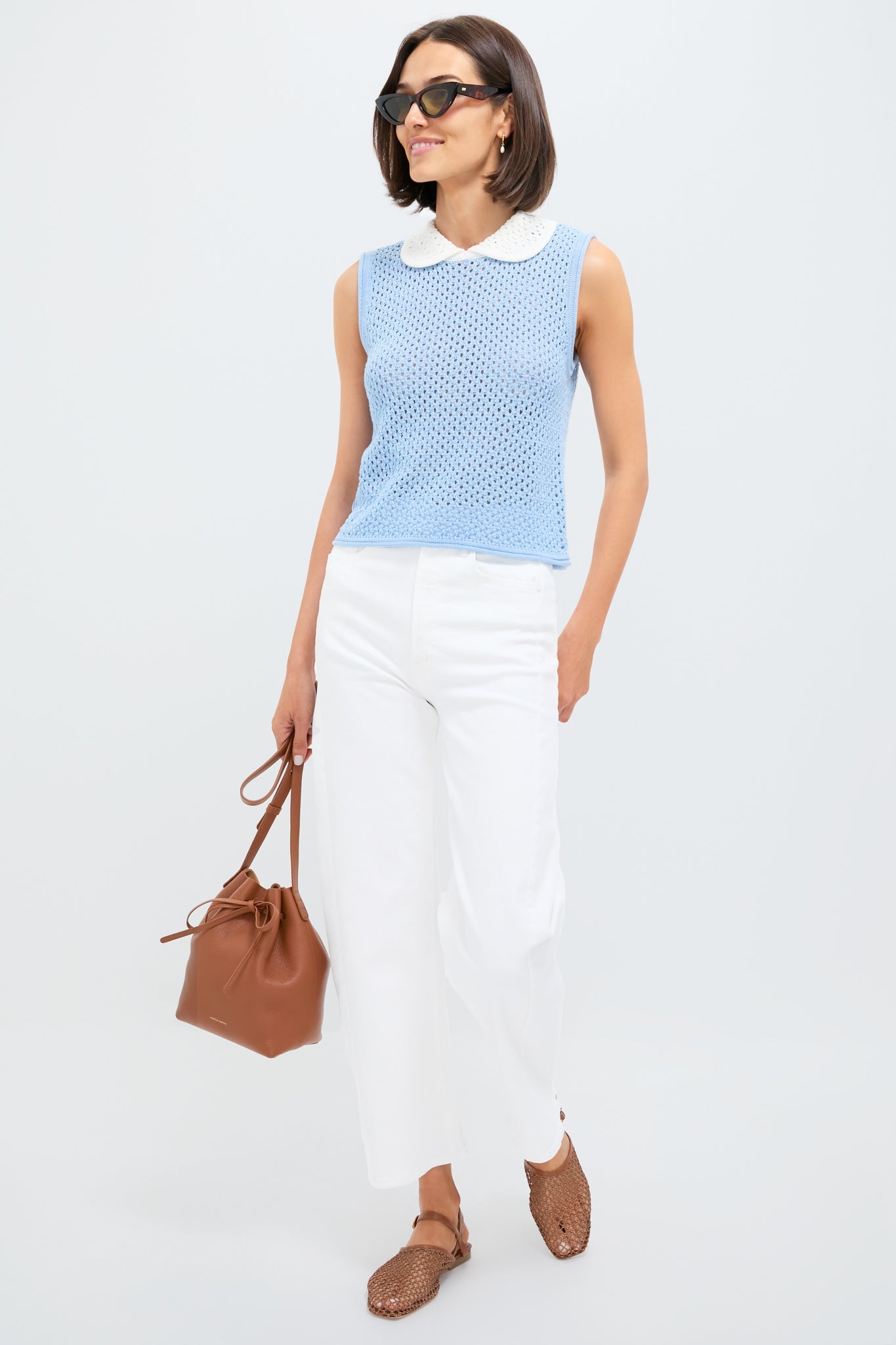 Blue and White Wendy Sweater Tank