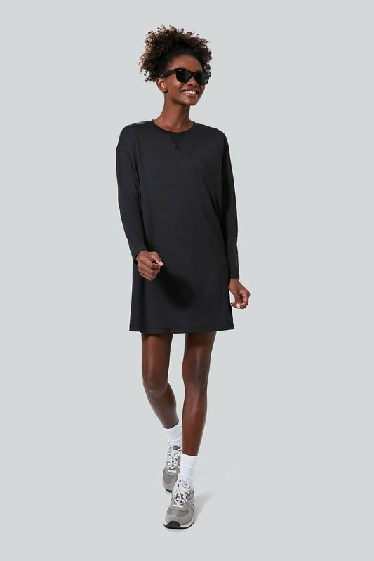 Black Long Sleeve Corinne Sport Dress