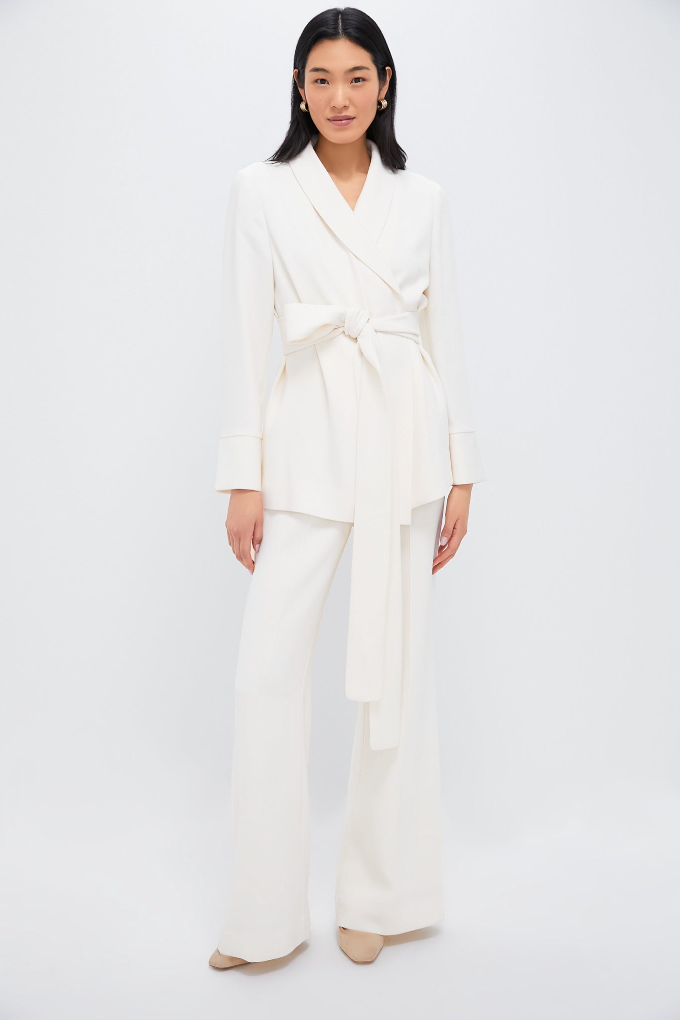 Pearl White Crepe Versailles Pant