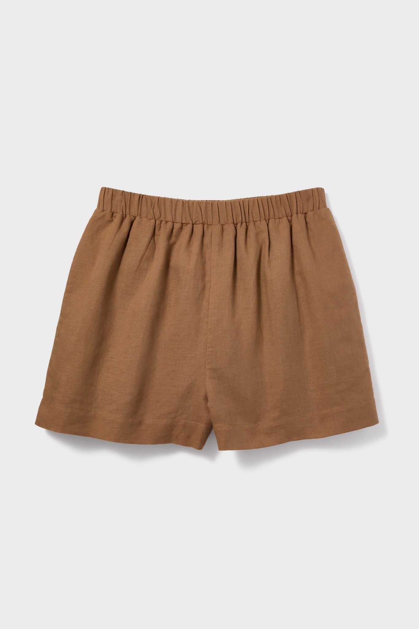 Mocha Cotton Linen Augusta Shorts