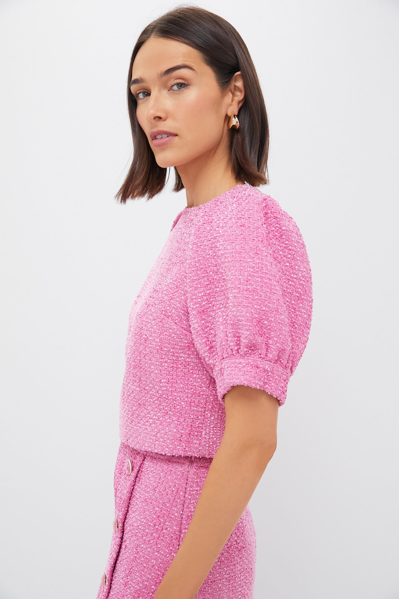 Pink Tweed Annabelle Top