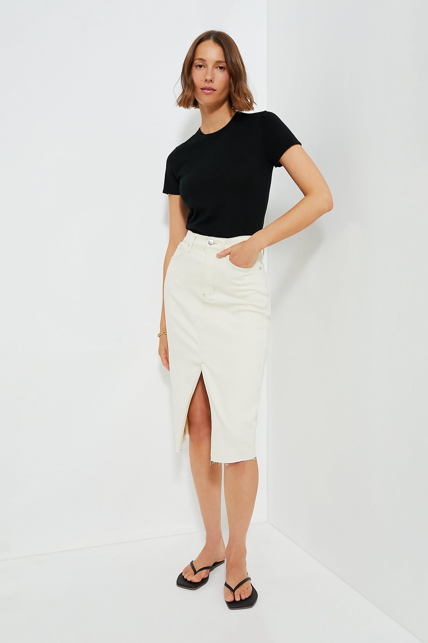 Black Cashmere Silk Blend Katie Tee