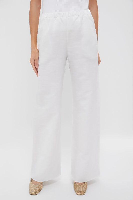 White Anish Textured Pants