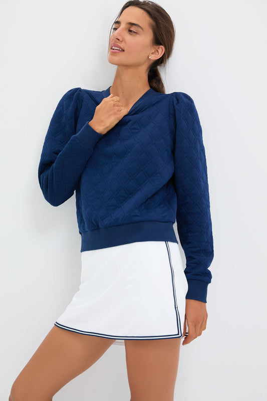 Navy Puff Sleeve Campbell Pullover