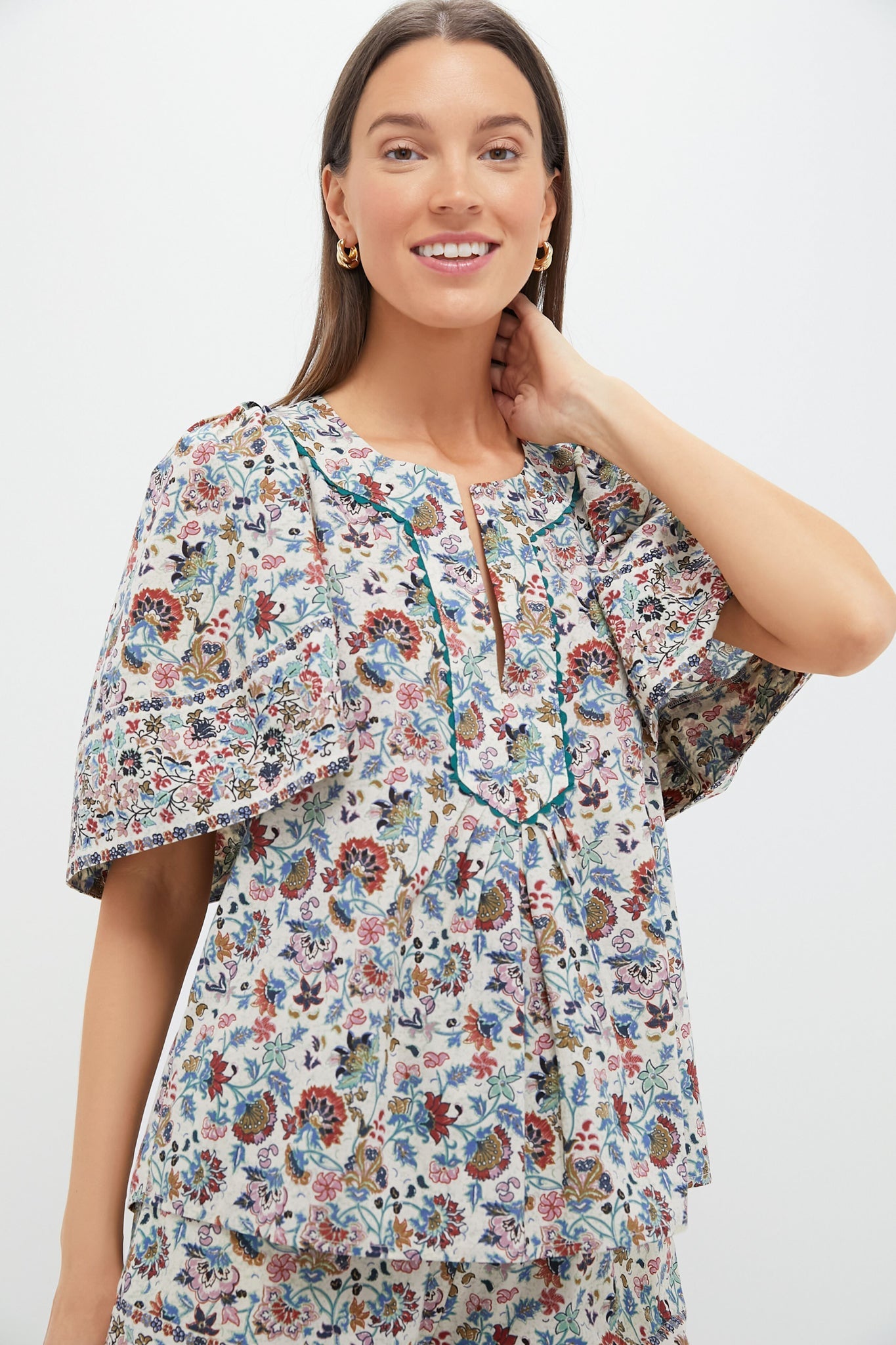 Cream Chintz Finley Flutter Sleeve Top