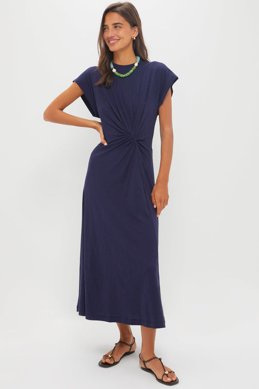 Navy Volta Twist Midi