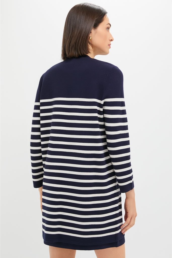 Navy and White Stripe Knit Liv Cardigan