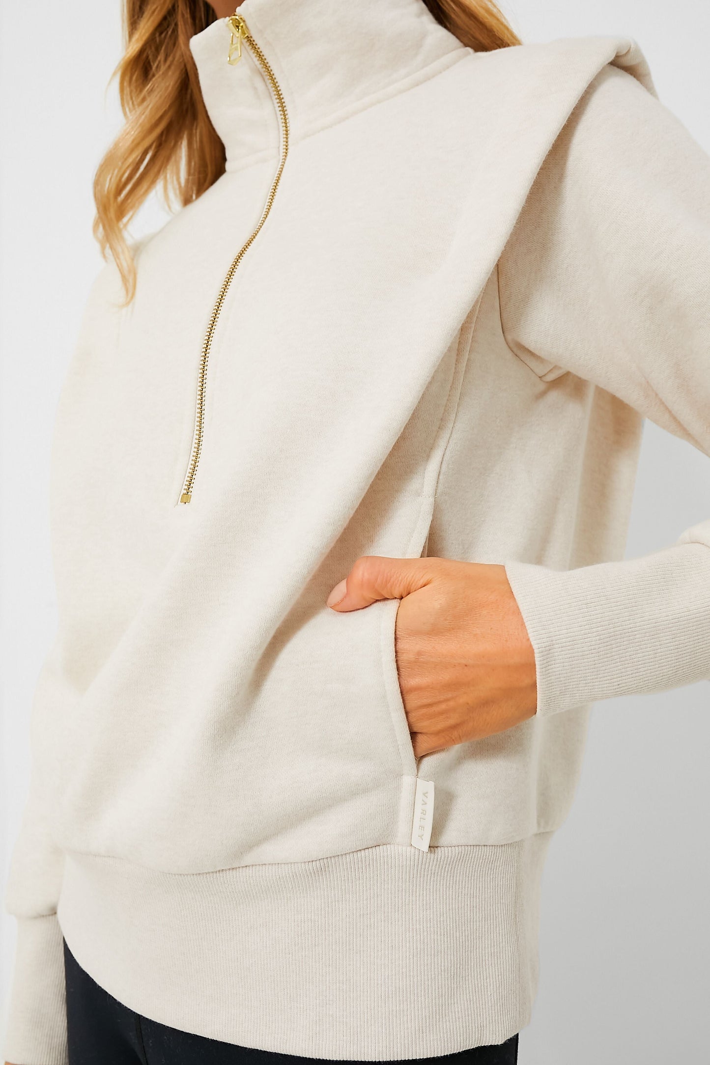 Birch Marl Darah Half Zip Sweat