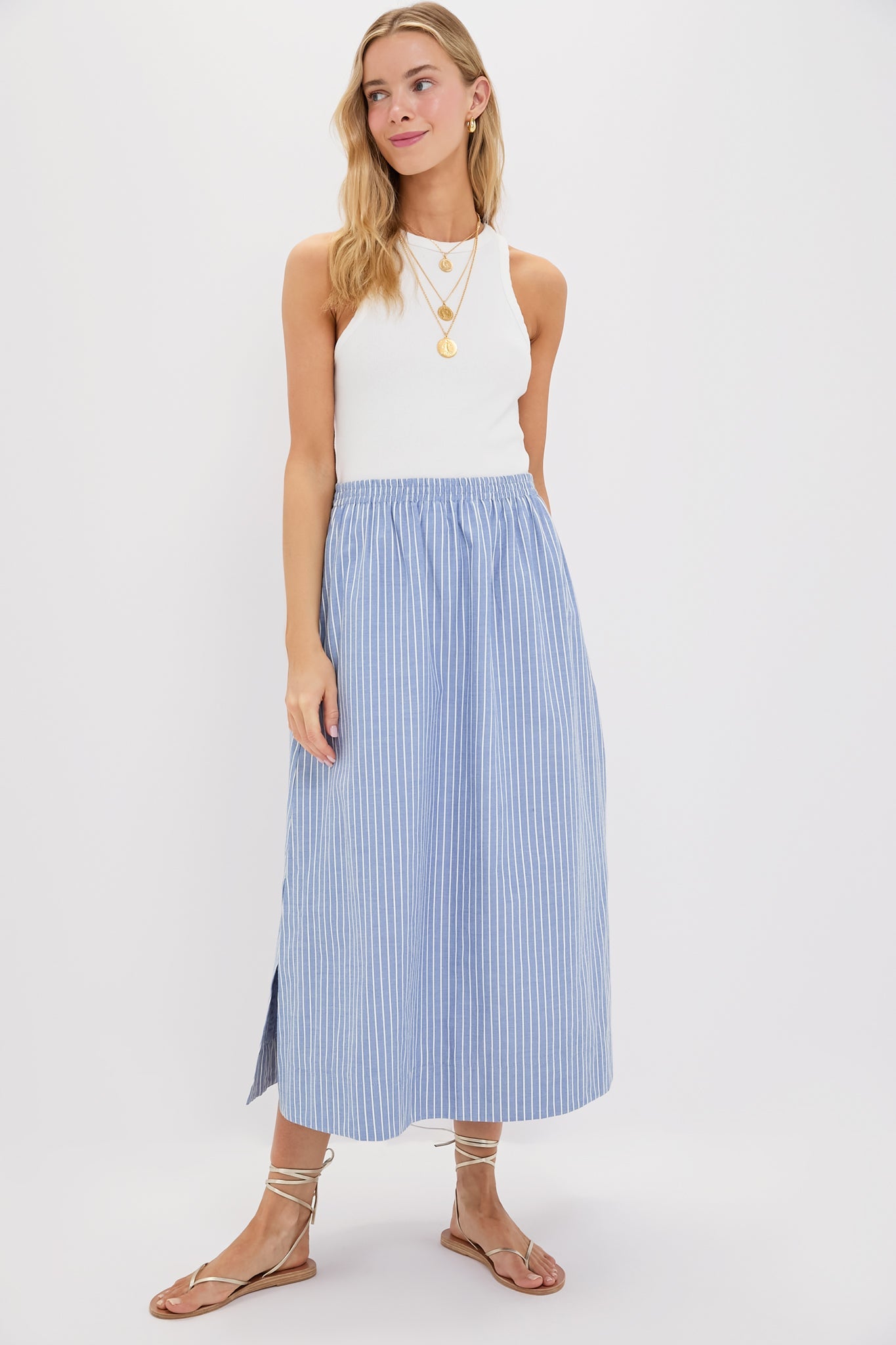 Blue Stripe Athena Skirt