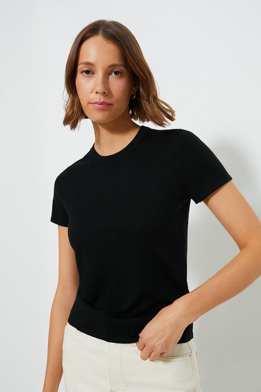 Black Cashmere Silk Blend Katie Tee