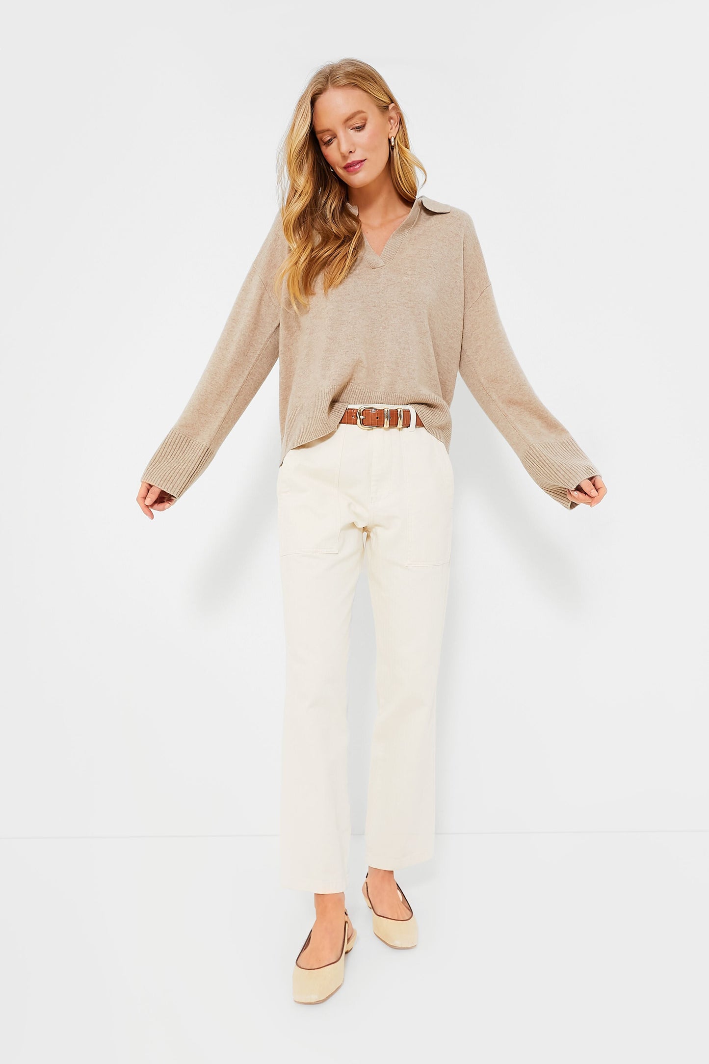 Stone Cashmere Ally Polo Pullover