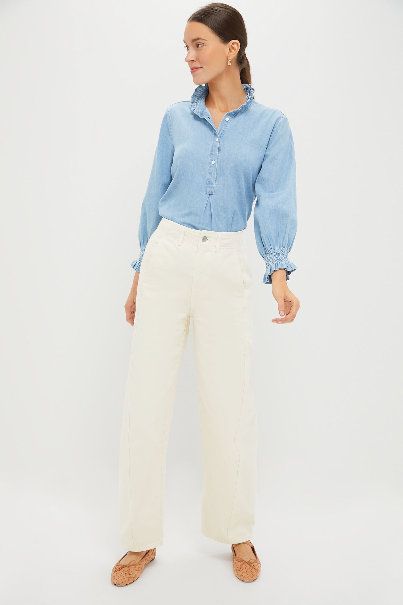 Chambray Teagan Popover Top