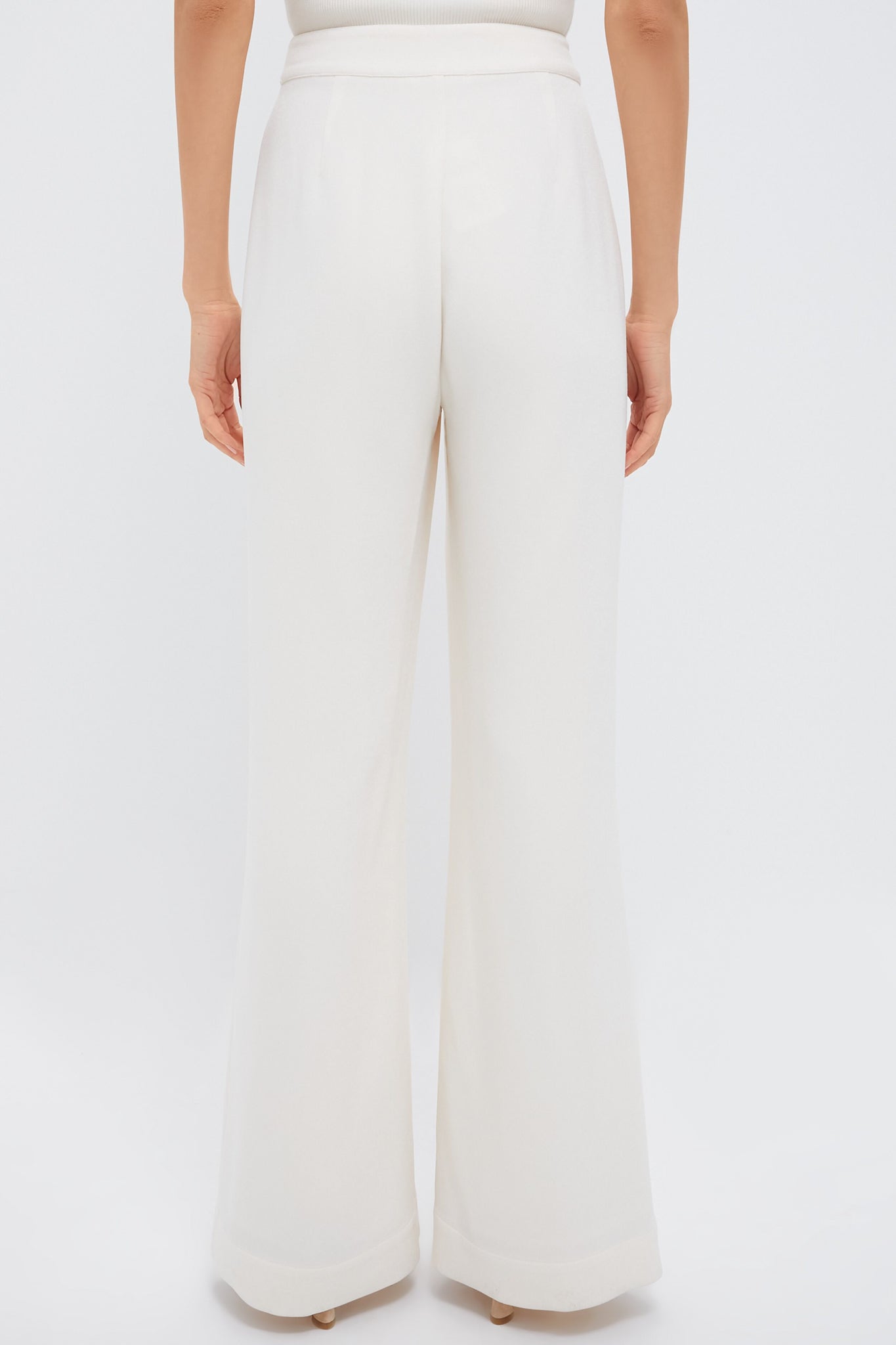 Pearl White Crepe Versailles Pant
