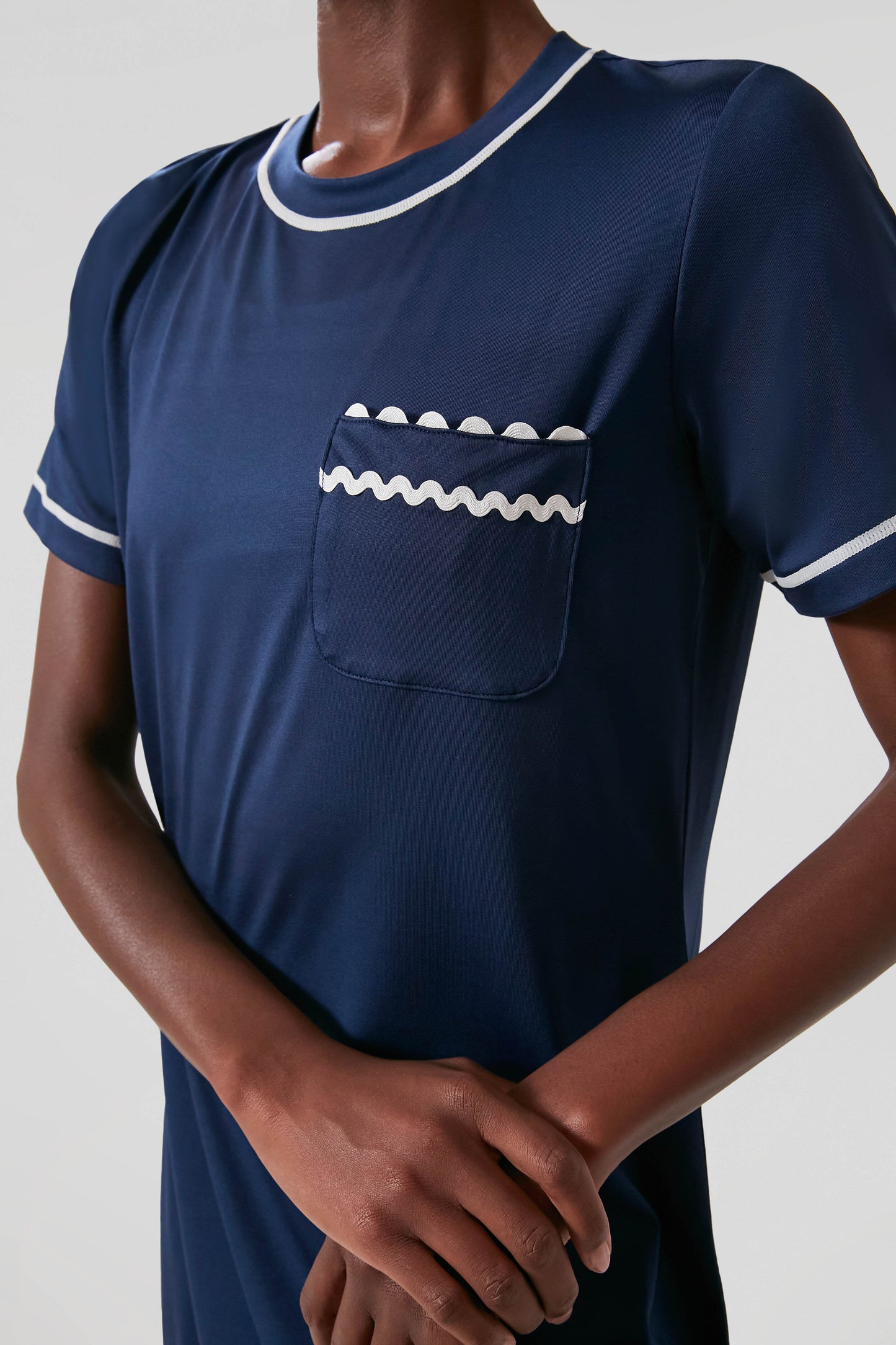 Navy and White Ric Rac Robin Sport Dress