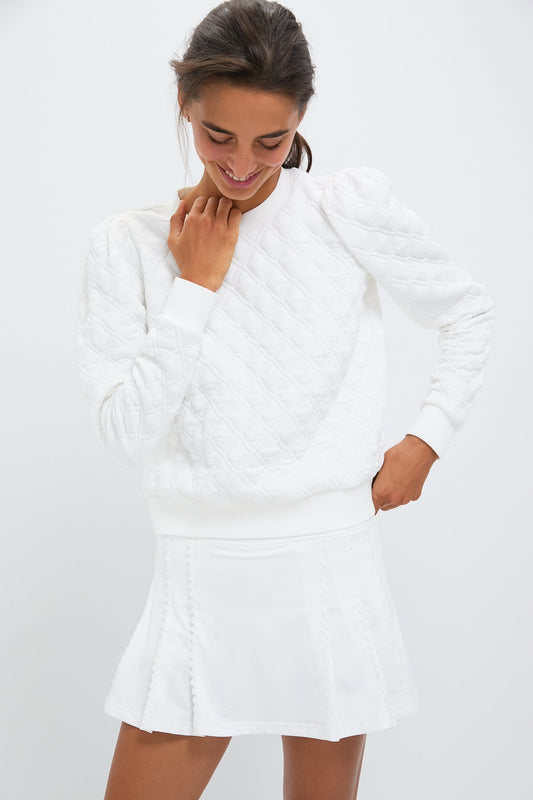 White Puff Sleeve Campbell Pullover