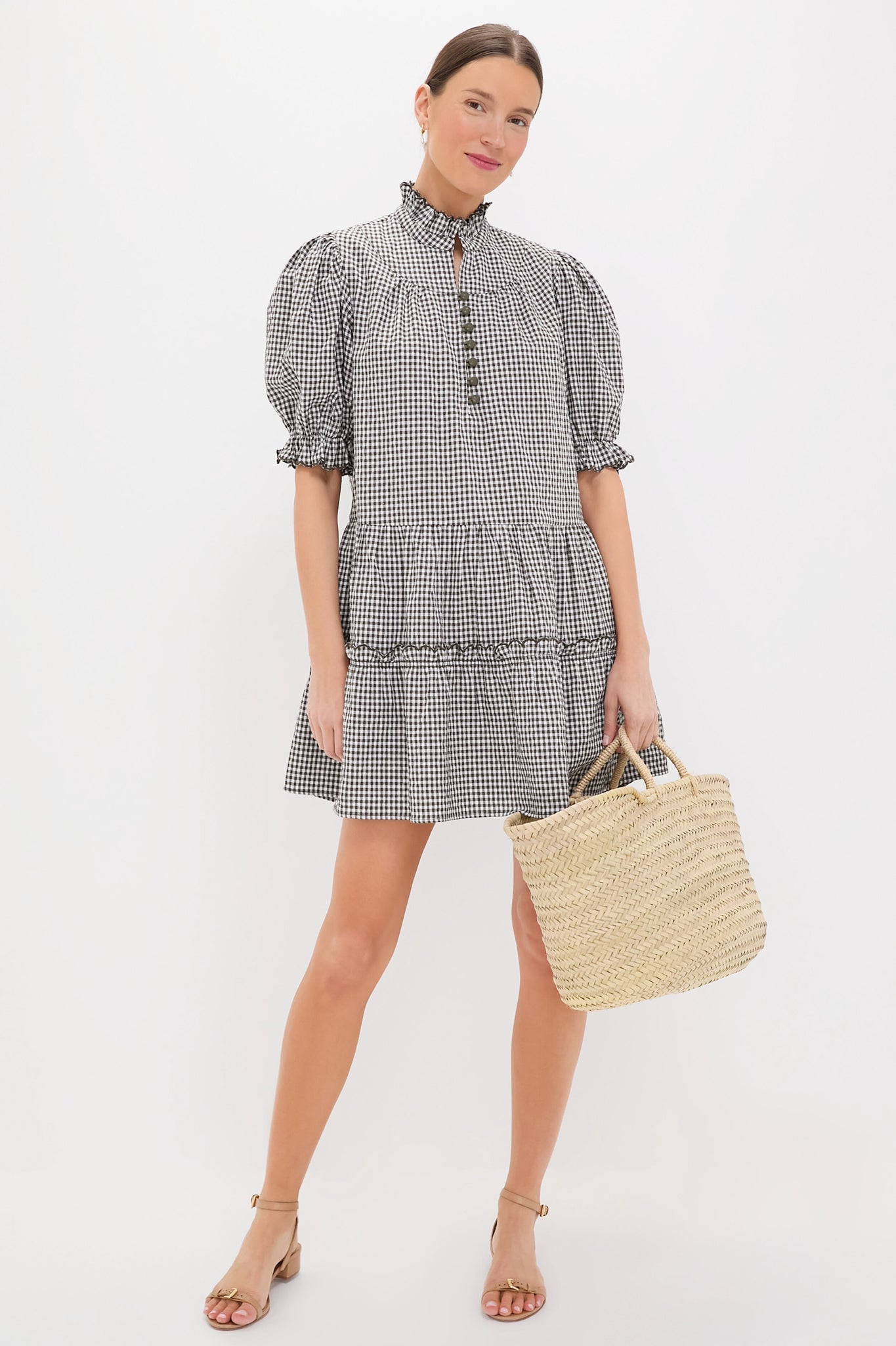 Green Gingham Mini Selena Dress
