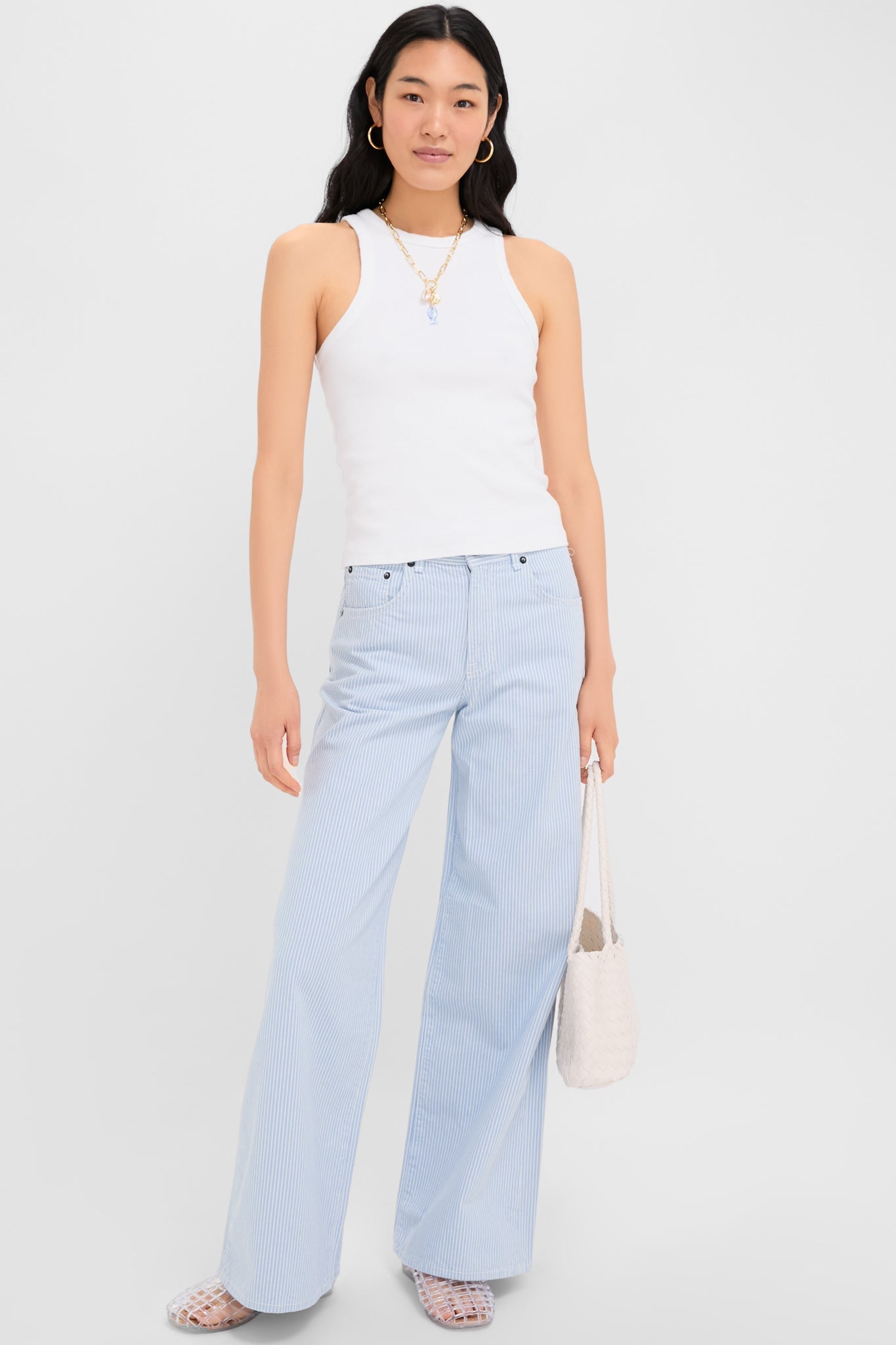 Blue Stripe Atomic Wide Leg