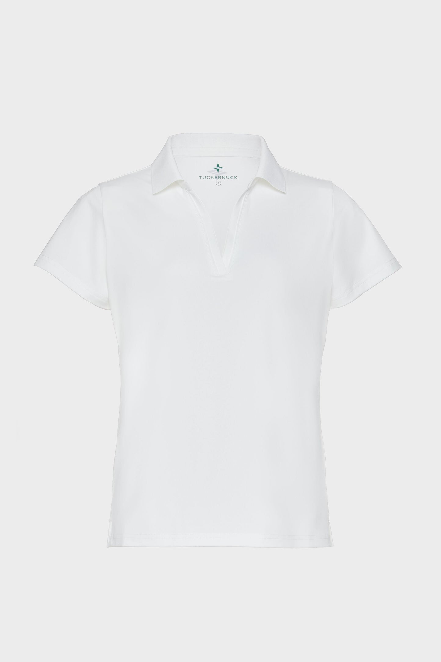 White Short Sleeve Caroline Polo