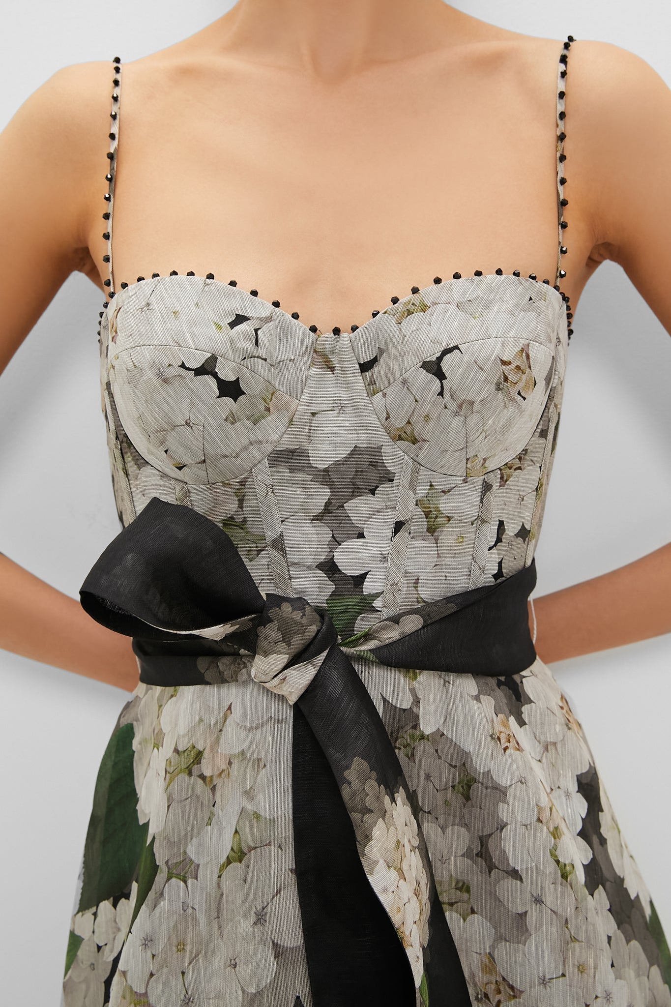 Black Hydrangea Balance Picnic Dress