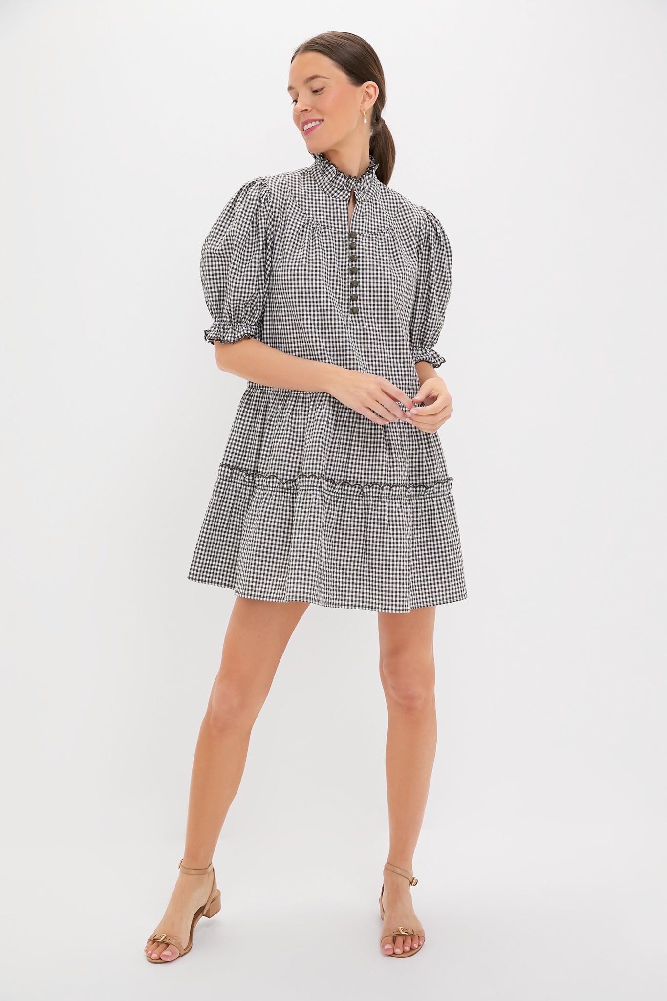 Green Gingham Mini Selena Dress
