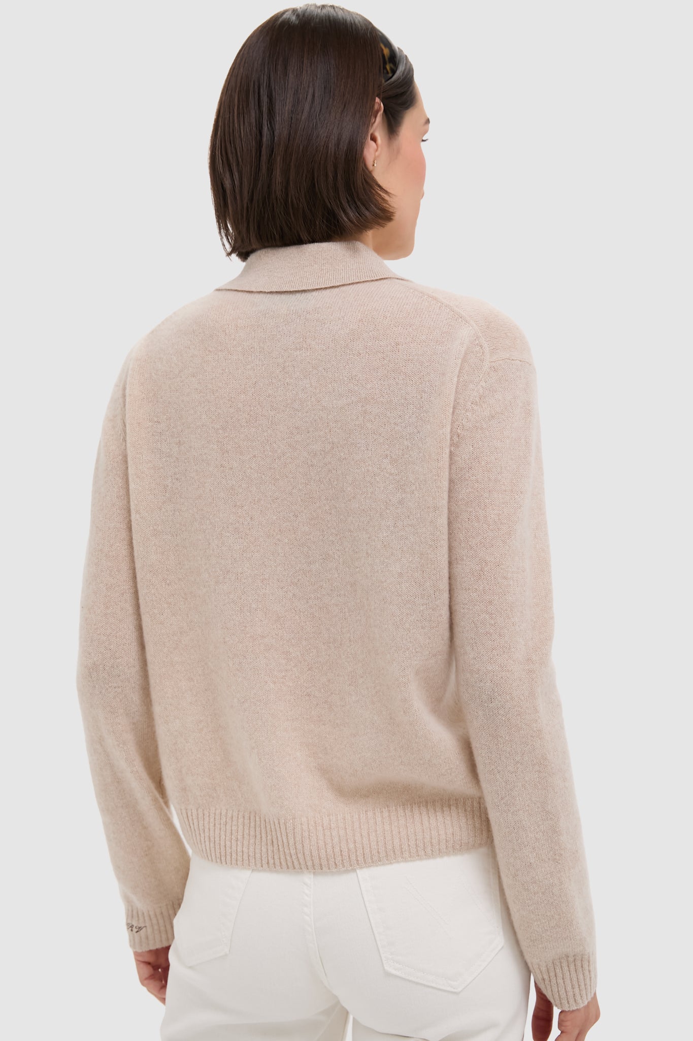 Sandstone Cashmere Cassidy Polo Sweater