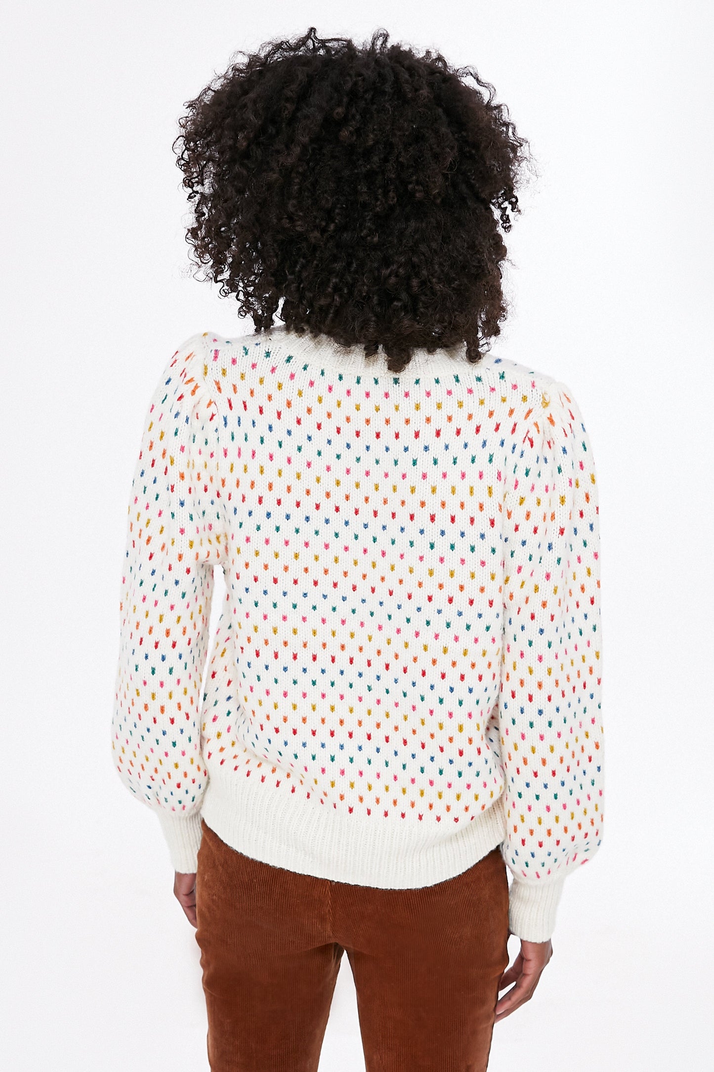 Rainbow Puff Sleeve Crewneck
