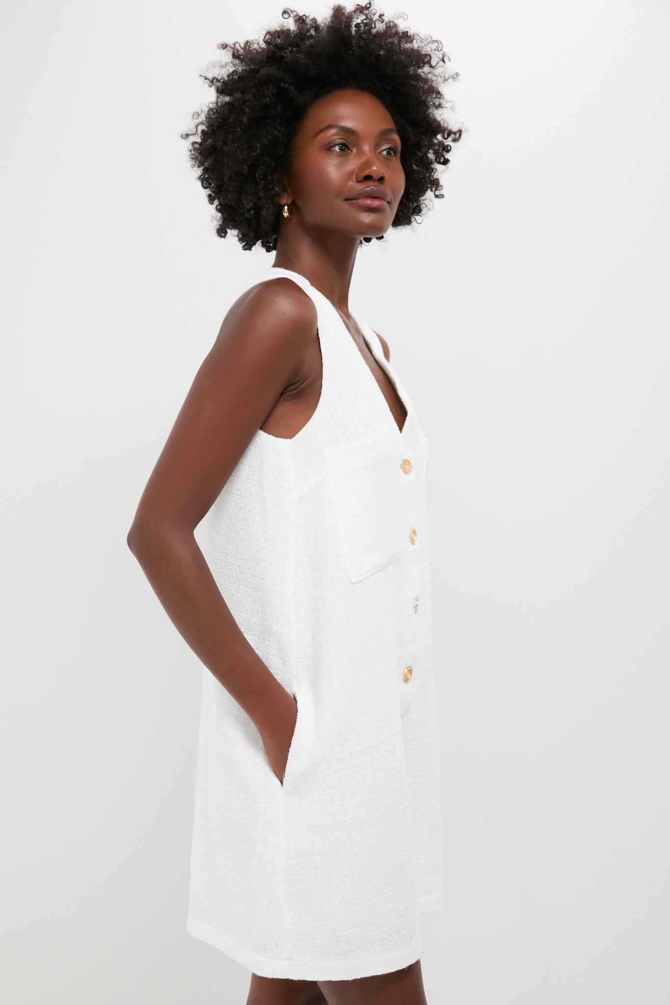 White Textured Myla Romper