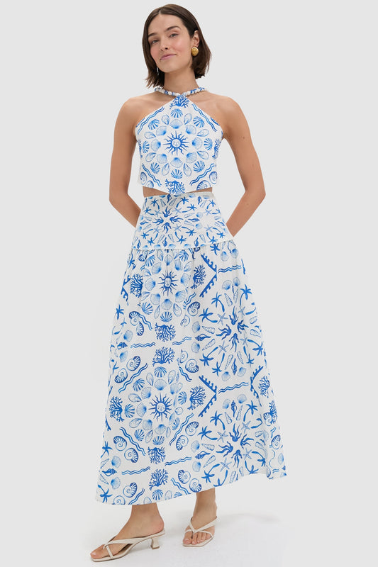 Deep Blue Sea Sable Maxi Skirt Set