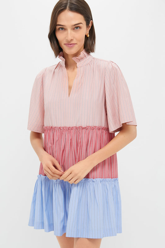 Ruby and Cornflower Stripe Colorblock Crawford Dress