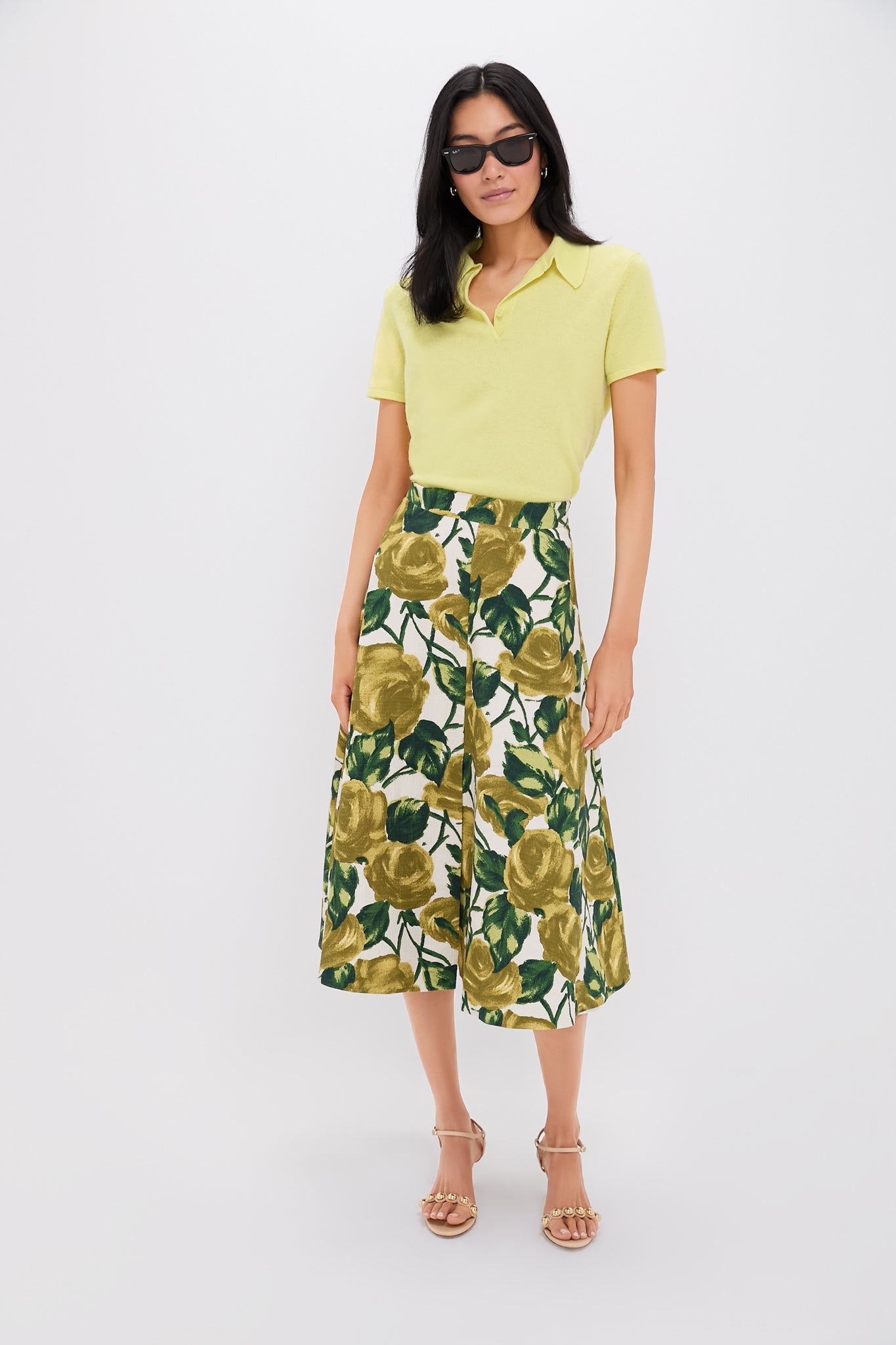 Citron Cashmere Short Sleeve Polo