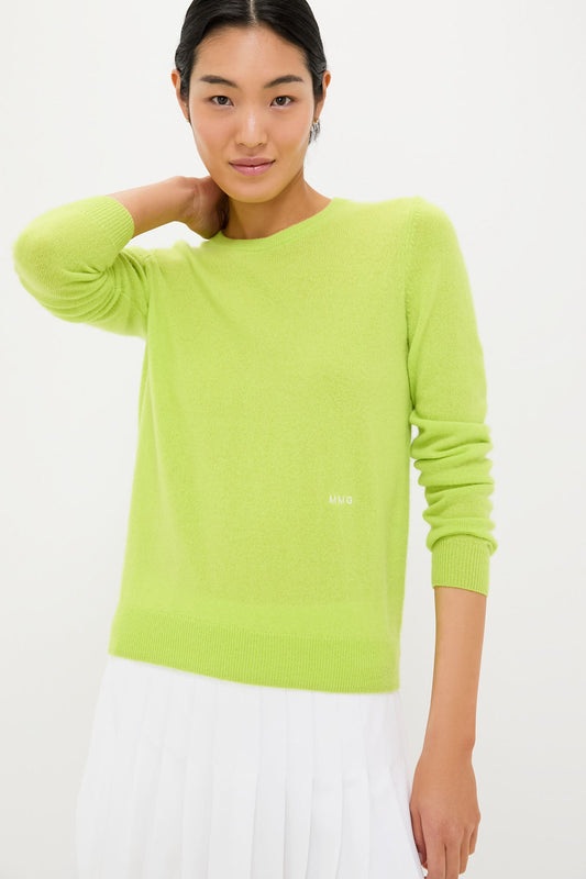 Lime Green Cashmere Crewneck Sweater