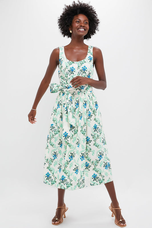 Cerulean Vine Cotton Poplin Sophie Dress
